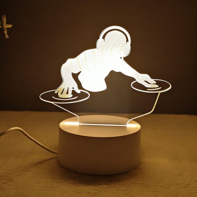 DJ Night Light – 3D LED Music Lamp, 10 Designs, USB Touch Control, Color-Changing Glow | Gifts for DJs, Music Producers & K-pop Fans