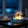 Sea Urchin Night Light – Ocean Wave Base & Warm Glow