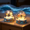 Sea Urchin Night Light – Ocean Wave Base & Warm Glow